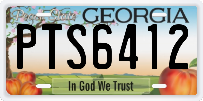 GA license plate PTS6412
