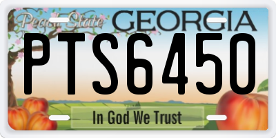 GA license plate PTS6450