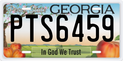 GA license plate PTS6459