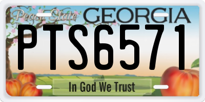 GA license plate PTS6571