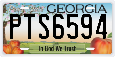 GA license plate PTS6594