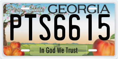 GA license plate PTS6615