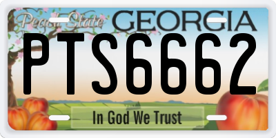 GA license plate PTS6662