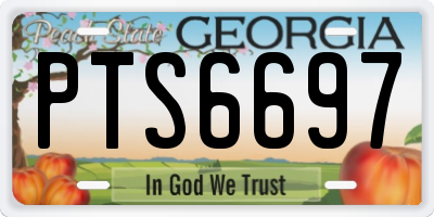 GA license plate PTS6697