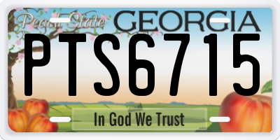 GA license plate PTS6715