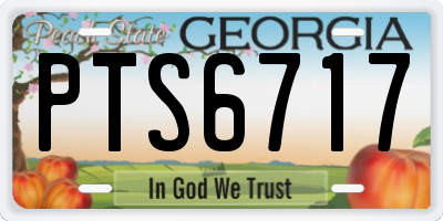 GA license plate PTS6717
