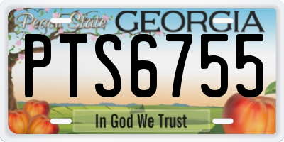 GA license plate PTS6755