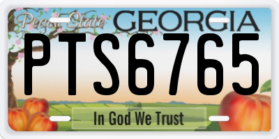 GA license plate PTS6765