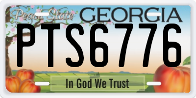 GA license plate PTS6776