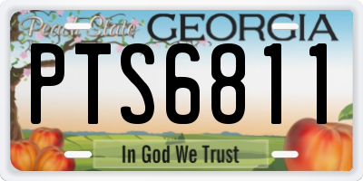 GA license plate PTS6811