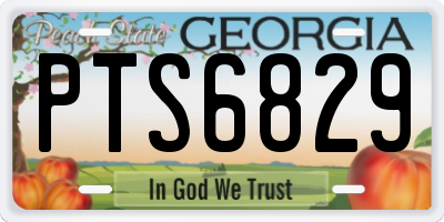 GA license plate PTS6829