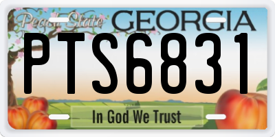GA license plate PTS6831