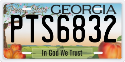 GA license plate PTS6832