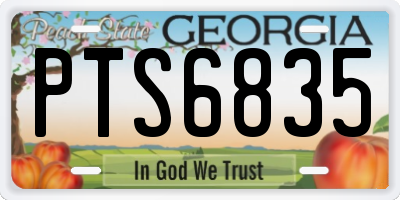 GA license plate PTS6835