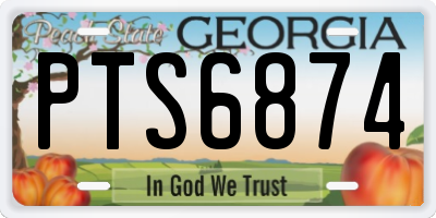 GA license plate PTS6874