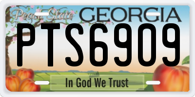 GA license plate PTS6909