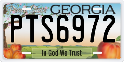 GA license plate PTS6972