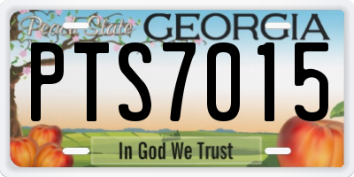 GA license plate PTS7015