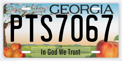GA license plate PTS7067