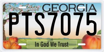 GA license plate PTS7075