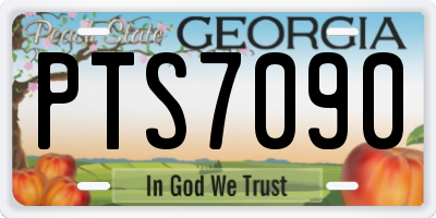 GA license plate PTS7090