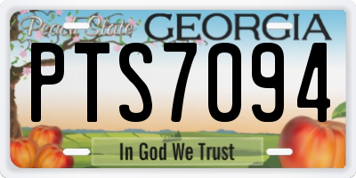 GA license plate PTS7094