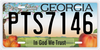 GA license plate PTS7146