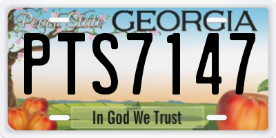 GA license plate PTS7147