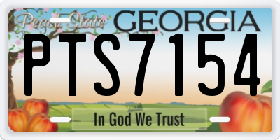GA license plate PTS7154