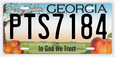 GA license plate PTS7184