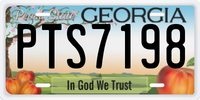 GA license plate PTS7198