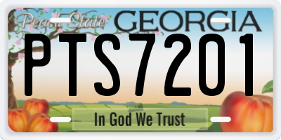 GA license plate PTS7201