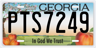 GA license plate PTS7249