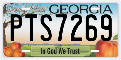 GA license plate PTS7269
