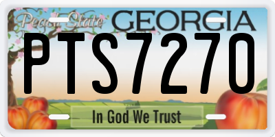 GA license plate PTS7270