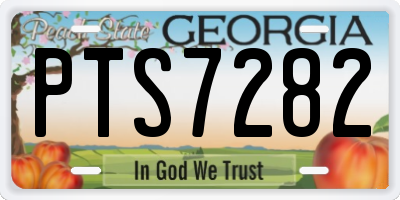 GA license plate PTS7282