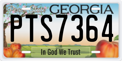 GA license plate PTS7364