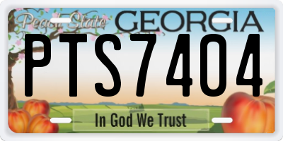 GA license plate PTS7404