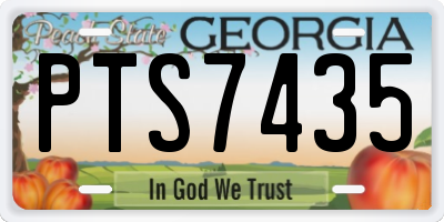 GA license plate PTS7435