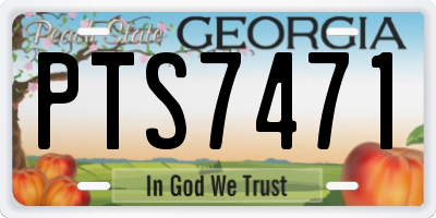 GA license plate PTS7471