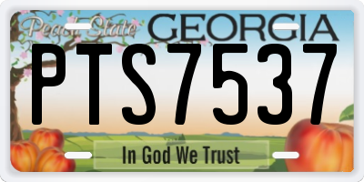 GA license plate PTS7537