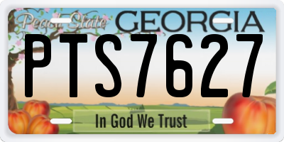 GA license plate PTS7627