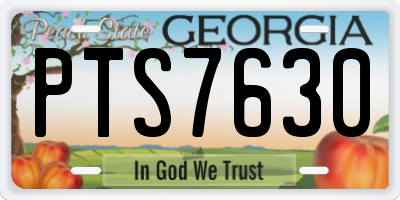 GA license plate PTS7630