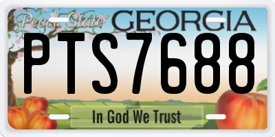 GA license plate PTS7688