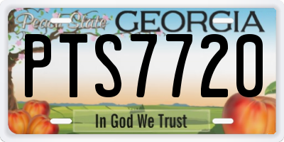 GA license plate PTS7720