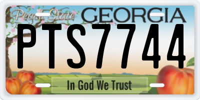 GA license plate PTS7744