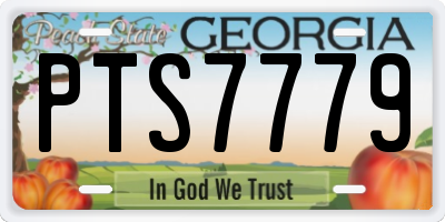 GA license plate PTS7779