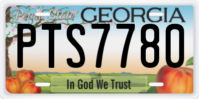 GA license plate PTS7780
