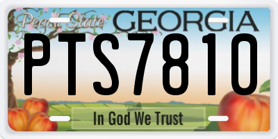 GA license plate PTS7810