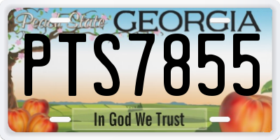 GA license plate PTS7855